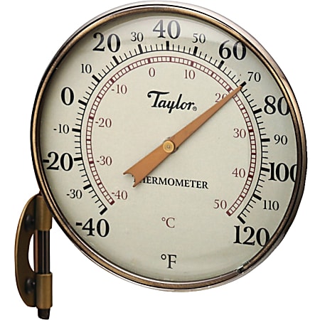 Taylor 481BZN Heritage Collection Dial Thermometer 4.25 Easy to read  Measurement Weather Proof For Indoor Outdoor Bronze - Office Depot