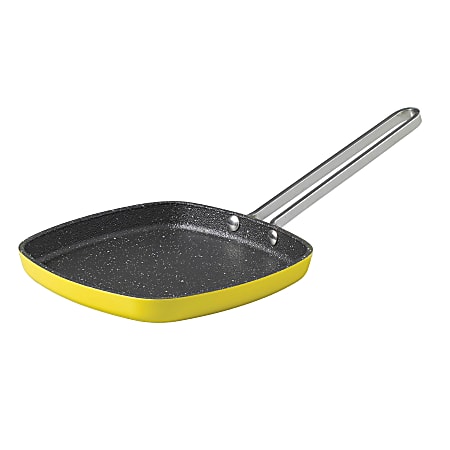 THE ROCK™ By Starfrit® Breakfast Collection Aluminum Mini Griddle With Stainless Steel Wire Handle, 6”, Yellow