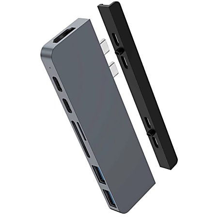 Targus® Sanho HyperDrive DUO 7-in-2 USB-C Hub, Gray