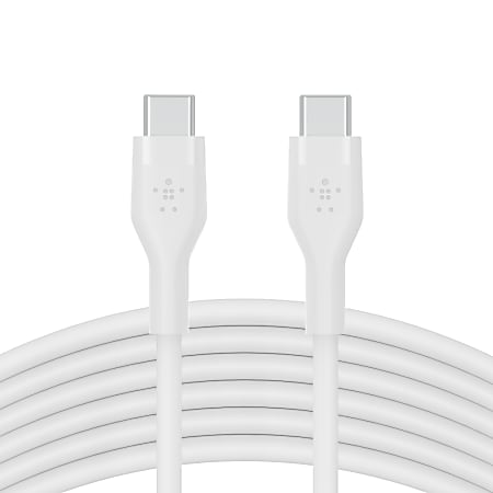 Belkin BoostCharge Flex Silicone USB-C To USB-C Cable, 3M/9.8 ft, White