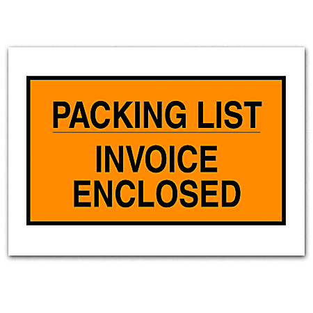 Office Depot® Brand "Packing List/Invoice Enclosed" Envelopes, Full Face, 7" x 10", Orange, Pack Of 1,000