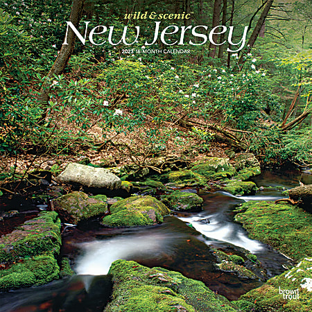 Brown Trout Travel Monthly Wall Calendar, 12" x 12", Wild & Scenic New Jersey, January To December 2023