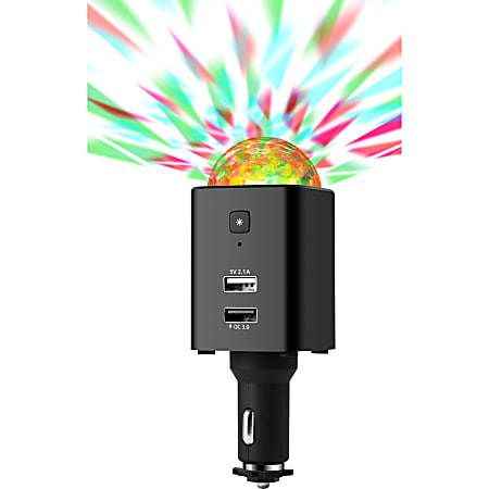 Technaxx Disco Mobile-Auto Charger TX-159 - 10.50 W - 12 V DC, 24 V DC Input - 5 V DC/2.50 A, 9 V DC, 12 V DC Output - Black