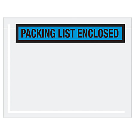 Tape Logic® "Packing List Enclosed" Envelopes, Panel Face, 7" x 5 1/2", Blue, Pack Of 1,000