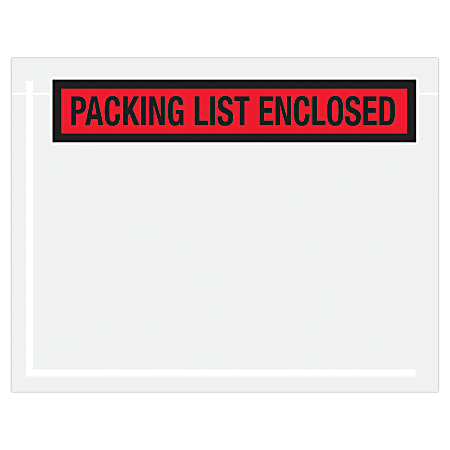 Tape Logic® "Packing List Enclosed" Envelopes, Panel Face, 7" x 5 1/2", Red, Pack Of 1,000