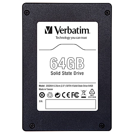 Verbatim 64GB 2.5" SATA II Internal Solid State Drive (SSD) (Drive Only)