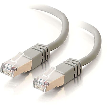 C2G-25ft Cat5e Molded Shielded (STP) Network Patch Cable - Gray - Category 5e for Network Device - RJ-45 Male - RJ-45 Male - Shielded - 25ft - Gray