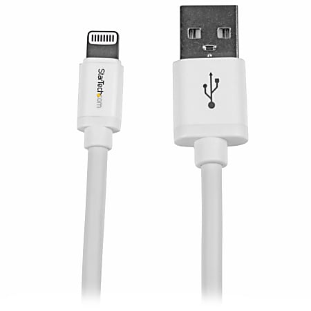 StarTech.com 2m (6ft) Long White Apple 8-pin Lightning Connector to USB Cable  - USBLT2MW