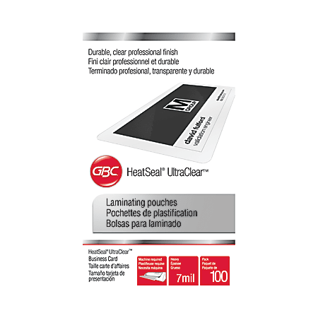 GBC UltraClear Thermal Laminating Pouches Business Card Size Pack Of 100 -  ODP Business Solutions