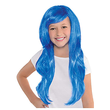 Amscan Glamorous Wig, 7-5/16" x 11", Blue
