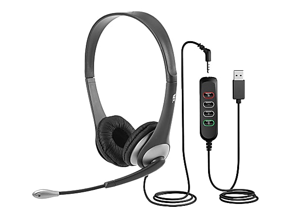 Cyber Acoustics AC 204 - Headset - on-ear - wired - 3.5 mm jack