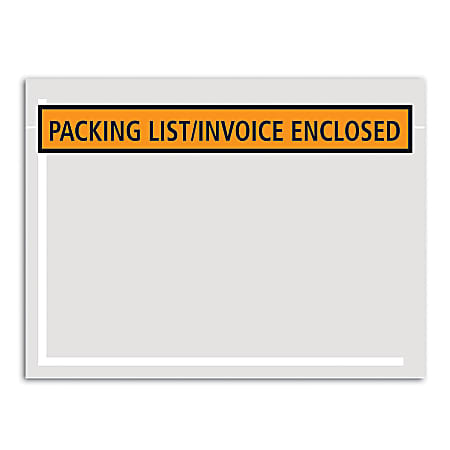 Office Depot® Brand "Packing List/Invoice Enclosed" Envelopes, Panel Face, 4 1/2" x 5 1/2", Orange, Pack Of 1,000