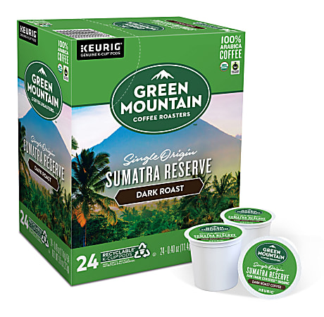 Green Mountain Coffee® Single-Serve Coffee K-Cup®, Extra-Bold Roast, Fair Trade Organic Sumatran Reserve, Carton Of 24