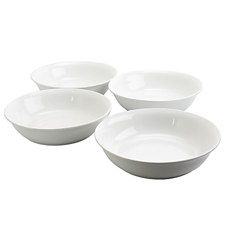 Gibson Home 4-Piece Dinner And Serving Bowls Set, 8-3/4”, White