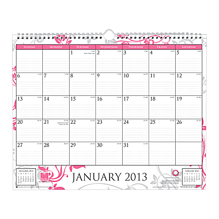Blue Sky® 50% Recycled Wall Calendar, 15" x 12", Breast Cancer Awareness, January-December 2013