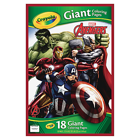 18 PC Marvel Avengers Coloring Books Set Kids Drawing Activity Washable Markers