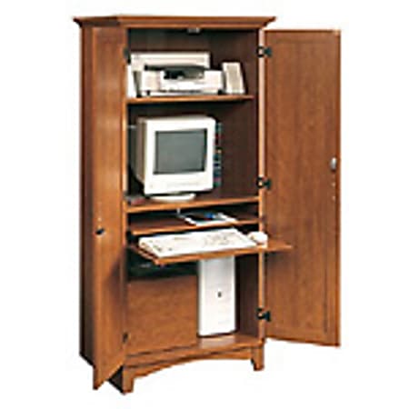Sauder® Mission Computer Armoire, Fruitwood