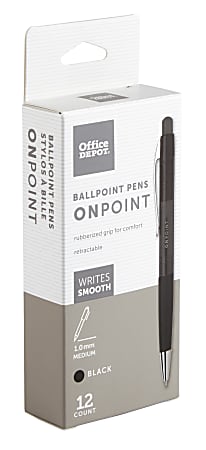 lin.pen medium point 1mm black ink work pen with super soft grip ball point  pen for men women retractable office pens (black ink, bla