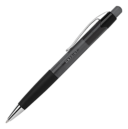 Office Depot Brand Soft Grip Retractable Ballpoint Pens Medium Point 1.0 mm  Black Barrel Black Ink Pack Of 12 - Office Depot