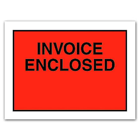 Tape Logic® "Invoice Enclosed" Envelopes, Full Face, 4 1/2" x 6", Red, Pack Of 1,000