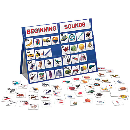 Playmonster Beginning Sounds Tabletop Pocket Chart Set, 18" x 13", Multicolor