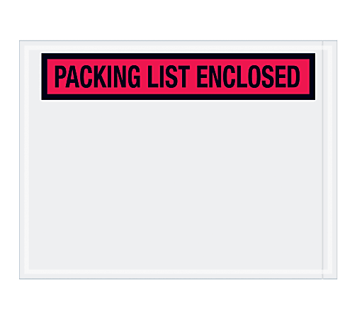 Tape Logic® "Packing List Enclosed" Envelopes, Panel Face, 4 1/2" x 6", Red, Pack Of 1,000