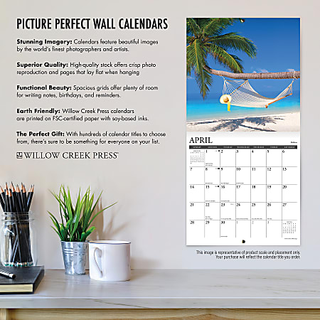 2024 Willow Creek Press Scenic Monthly Wall Calendar, 12" x 12", National Parks Art Travel Posters, January To December