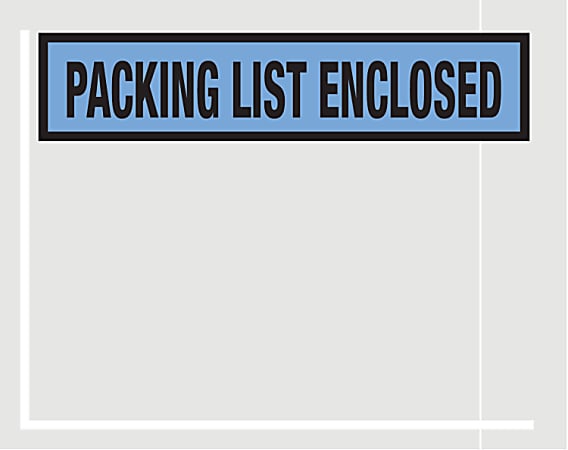 Partners Brand "Packing List Enclosed" Envelopes, Panel Face, 4 1/2" x 5 1/2", Blue, Pack Of 1,000
