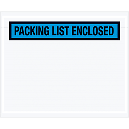 Partners Brand "Packing List Enclosed" Envelopes, Panel Face, 4 1/2" x 5 1/2", Blue, Pack Of 1,000