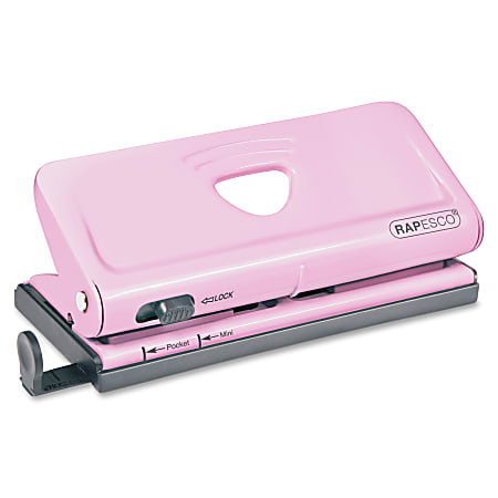 Rapesco Adjustable 6-Hole Organizer/Diary Punch, Pink