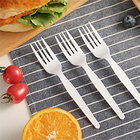 Genuine Joe Heavyweight Disposable Forks - 1 Piece(s) - 1000/Carton - Fork - 1 x Fork - Disposable - White Genuine Joe Heavyweight Disposable Forks - 1 Piece(s) - 1000/Carton - Fork - 1 x Fork - Disposable - White