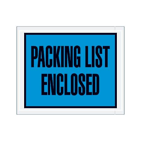 Office Depot® Brand "Packing List Enclosed" Envelopes, Full Face, 4 1/2" x 5 1/2", Blue, Pack Of 1,000