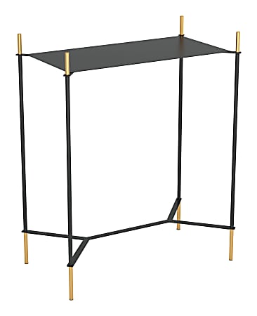 Zuo Modern Austin Steel Rectangle End Table, 24-1/4”H x 19-5/16”W x 10-7/16”D, Black/Gold