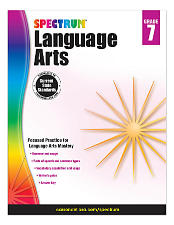 Carson-Dellosa Spectrum Language Arts Workbook, Grade 7