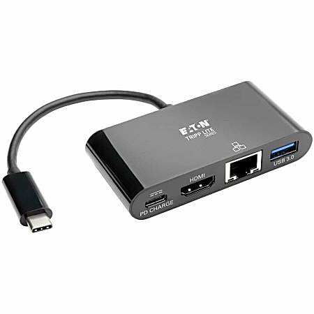Tripp Lite USB C to HDMI Multiport Adapter Docking Station 4K USB Type C to HDMI Black, USB-C, USB Type-C, USB Type C -  - U44406NH4GUBC