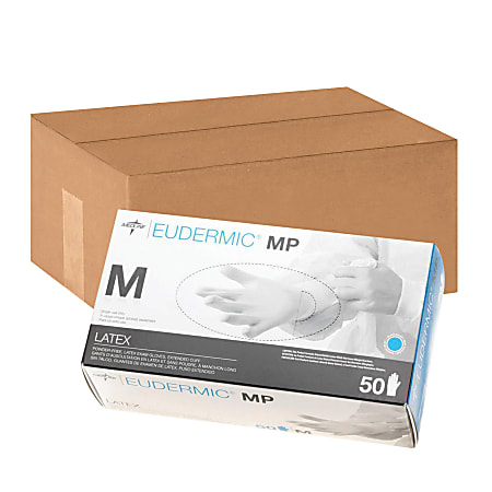 Medline Eudermic Disposable Powder-Free Latex High-Risk Exam Gloves, X-Large, Blue, Pack Of 500