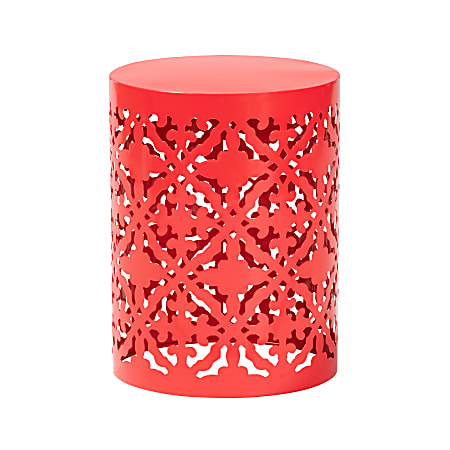 Baxton Studio Jamila Modern And Contemporary Outdoor Side Table, 18-5/16”H x 13-1/4”W x 13-1/4”D, Red