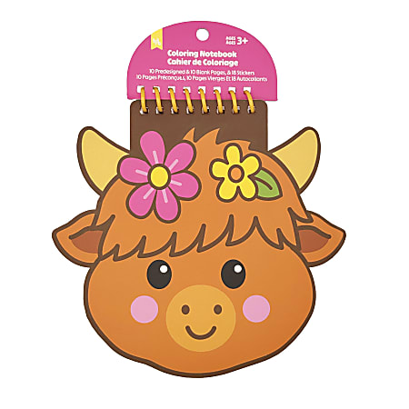 Little Yellow Bicycle&reg; Highland Cow Shaped Notebook/Coloring Book