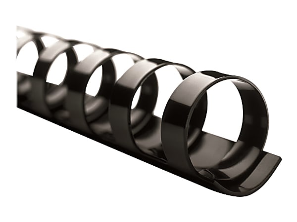 GBC® CombBind™ 19-Ring Binding Spines, 1" Capacity (200 Sheets), Black, Box Of 100