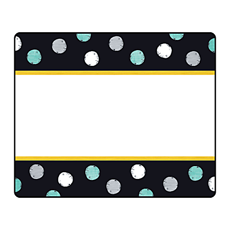 TREND Terrific Labels, 2-1/2" x 3", I Love Metal Dots, Black/White/Patina, Pack Of 25 Labels