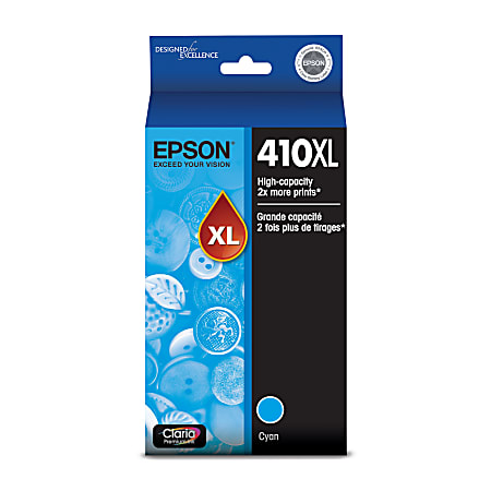 Epson® 410XL Claria® Premium Cyan High-Yield Ink Cartridge, T410XL220-S