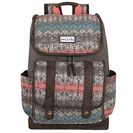 Trailmaker Cotton Backpack With 17" Laptop Pocket, Gray/Brown
