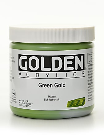 Golden Heavy Body Acrylic Paint, 16 Oz, Green Gold