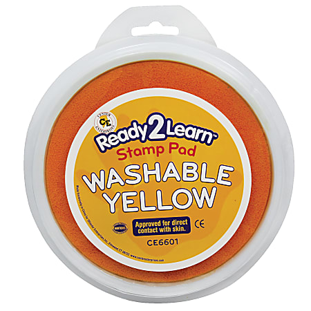 Ready 2 Learn® Jumbo Washable Stamp Pad, Yellow, Pack of 6