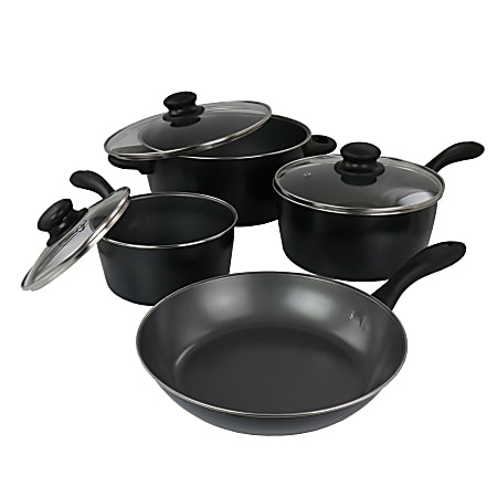 Kenmore Pro Arbor Heights Nonstick Aluminum Black Cookware Set (10-Piece)