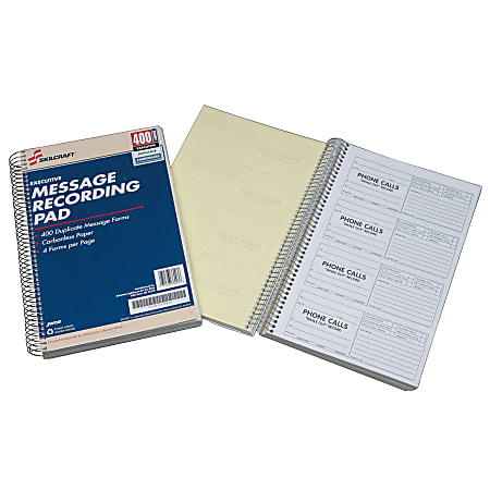 SKILCRAFT Telephone Message Pads Book Of 400 Sets AbilityOne 7510 01 ...
