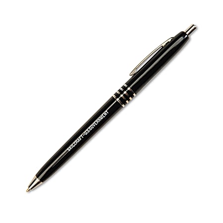 SKILCRAFT® AbilityOne Retractable Ballpoint Pens, Fine Point, Black Ink, Box Of 12 Pens