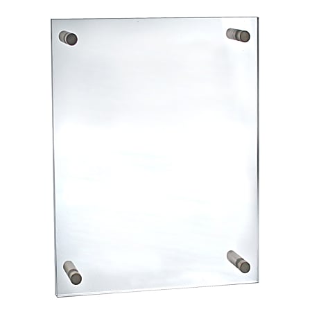 Azar Displays Graphic-Size Acrylic Vertical/Horizontal Standoff Sign Holder, 17" x 22", Clear