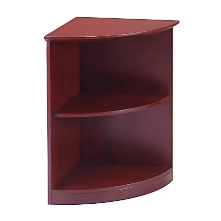 Mayline® Group Corsica 2-Shelf Quarter-Round Bookcase, Mahogany