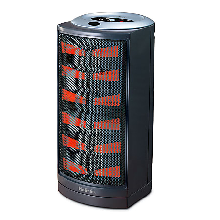 Holmes® Ultra-Quiet Twin Ceramic Heater, 14 1/2"H x 8 1/2"W x 7 1/2"D, Black